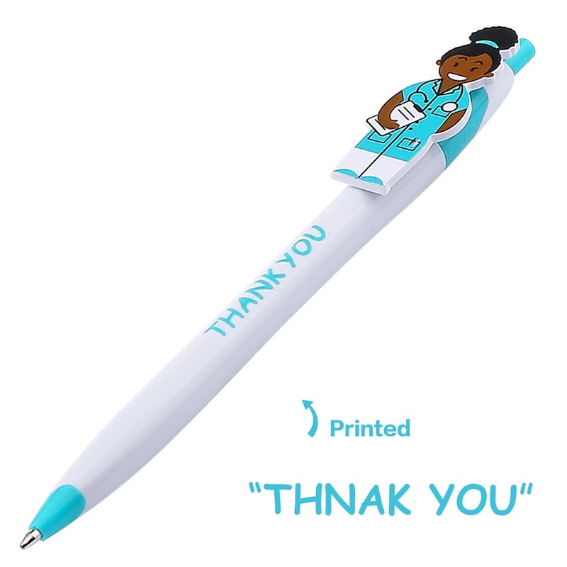 Sikao Cute Doctor Pens Thank You Caring Gifts for Doctors Medical Staff Assistants Healthcare Workers Women Coworkers Pharmacy (Blue 36-Pack) - Image 3